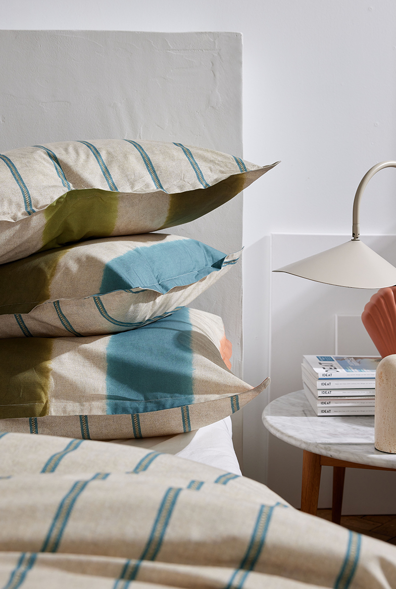 Essix Home Collection Taie D'oreiller En Percale De Coton Mirmande Moss