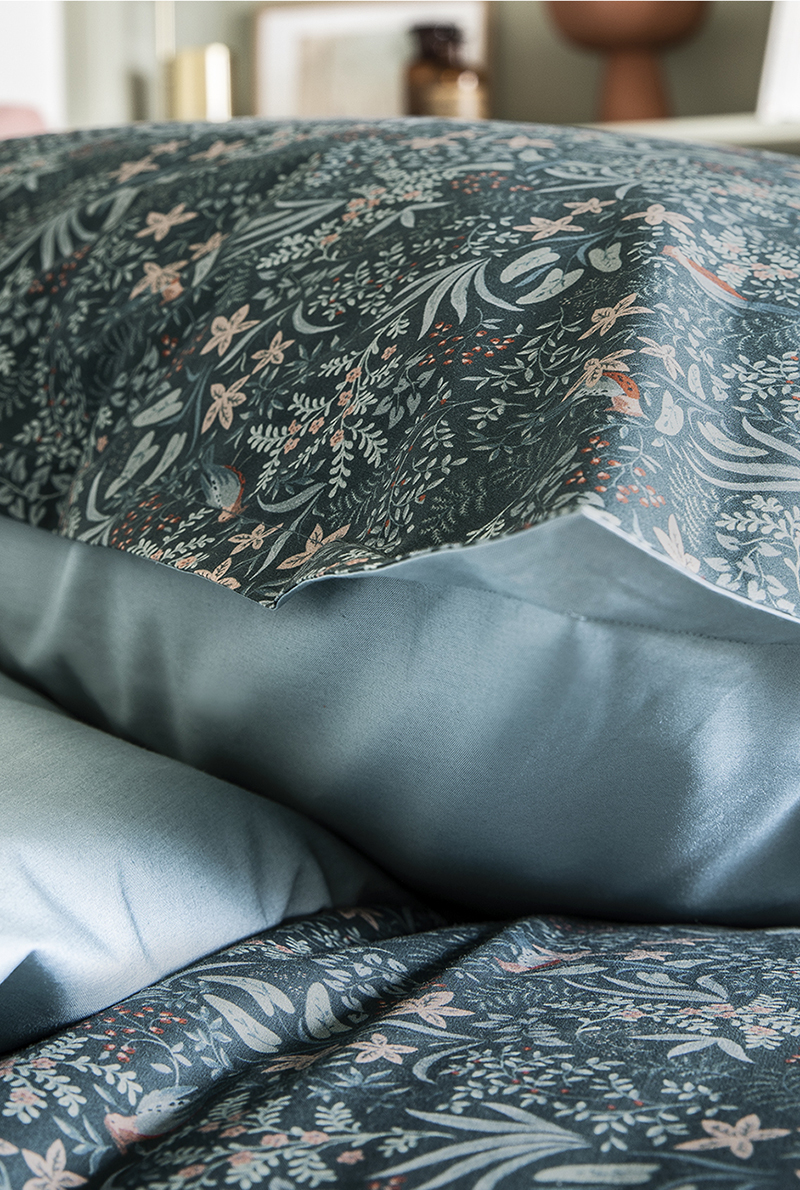 Essix Home Collection Taie D'oreiller En Percale De Coton Ode Nocturne