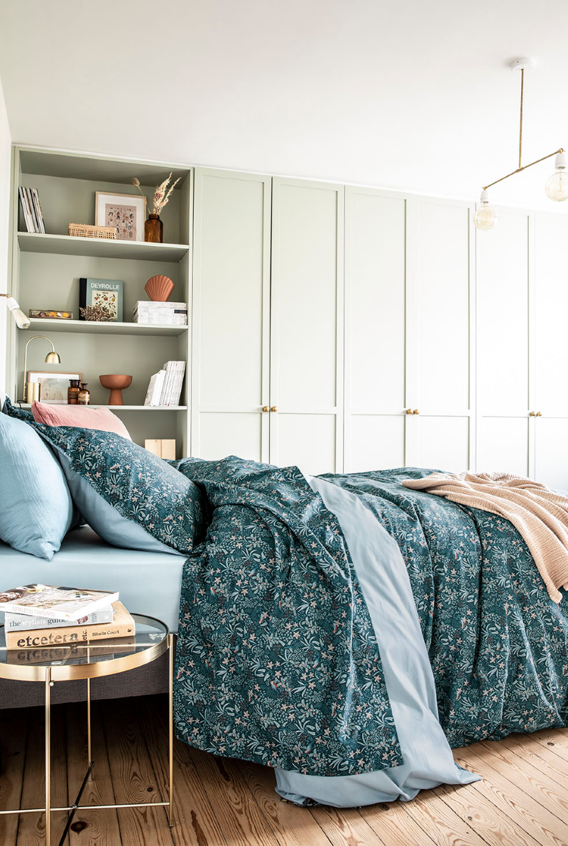 Essix Home Collection Taie D'oreiller En Percale De Coton Ode Nocturne