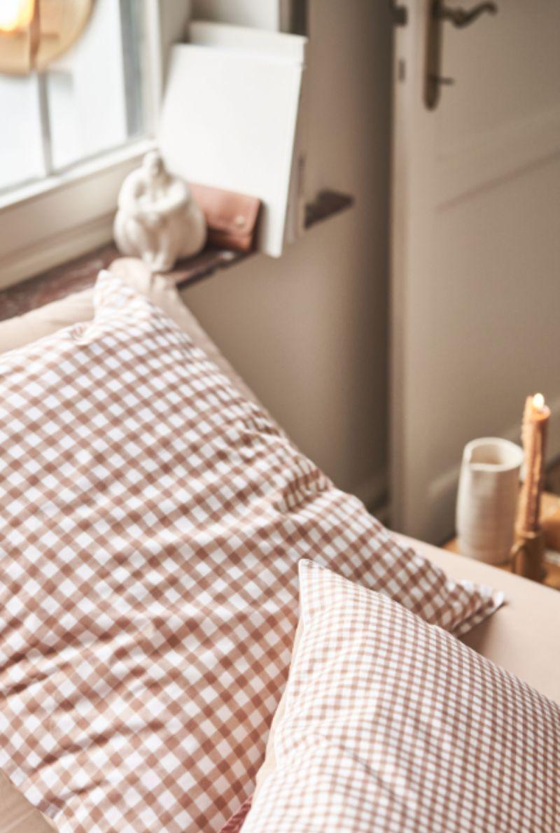 Essix Home Collection Taie D'oreiller En Percale De Coton Vichy