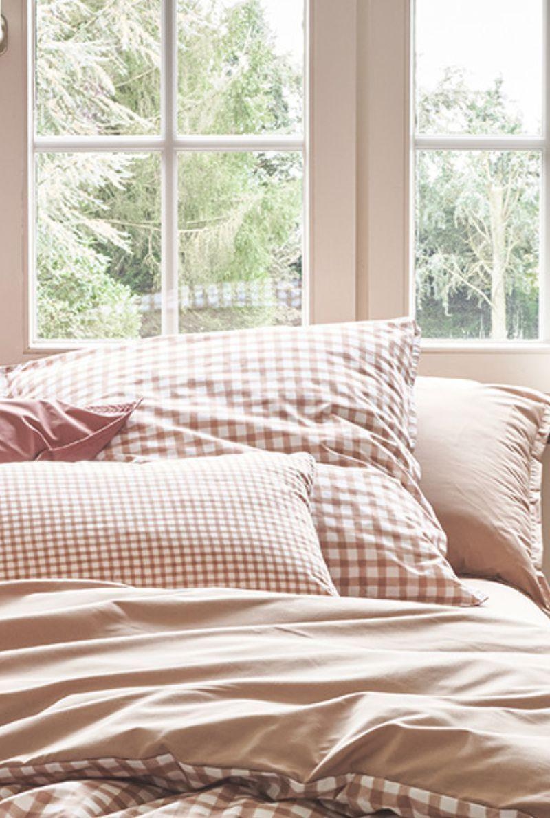 Essix Home Collection Taie D'oreiller En Percale De Coton Vichy