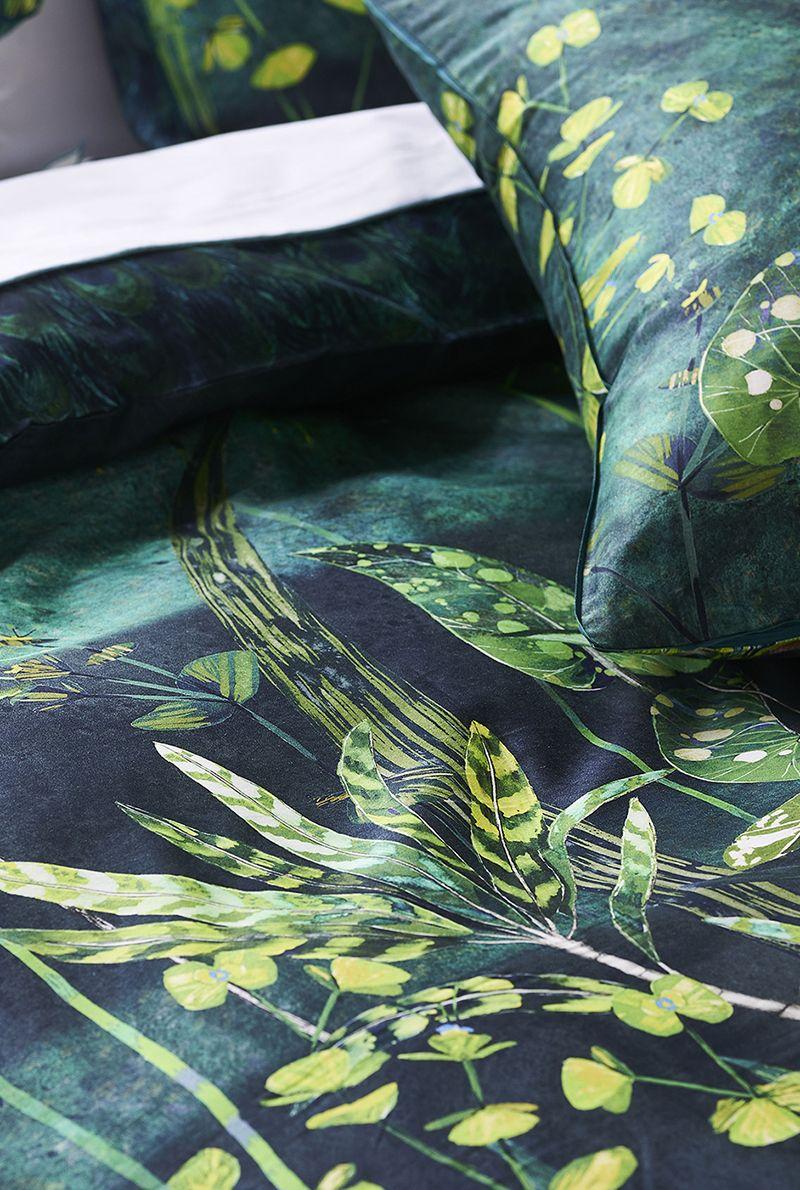 Essix Home Collection Taie D'oreiller En Satin De Coton Arjunea Leaf