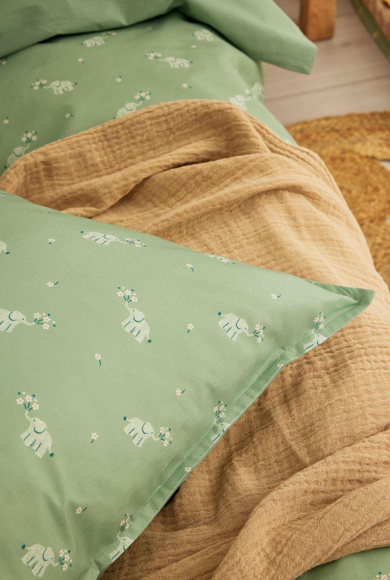 Essix Home Collection Taie D'oreiller Enfant En Percale De Coton Cueillette