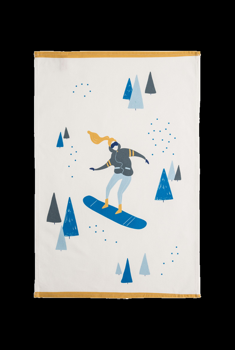 essix home collection Torchon en coton Snowboardeuse