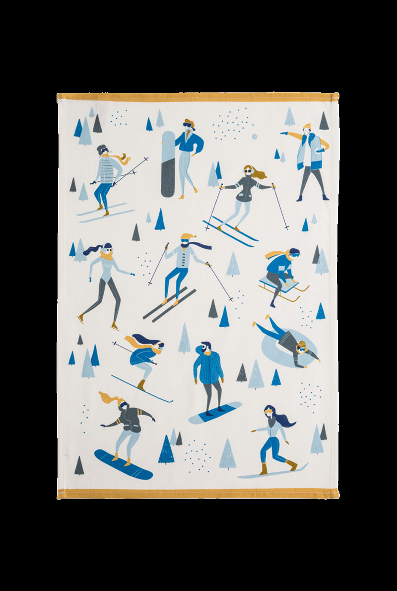 essix home collection Torchon en coton Sports d'Hiver