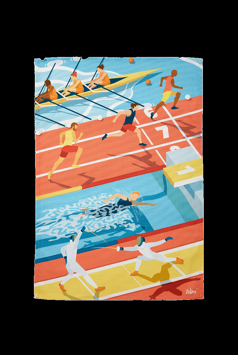 essix home collection Torchon en coton Wim Les athlètes