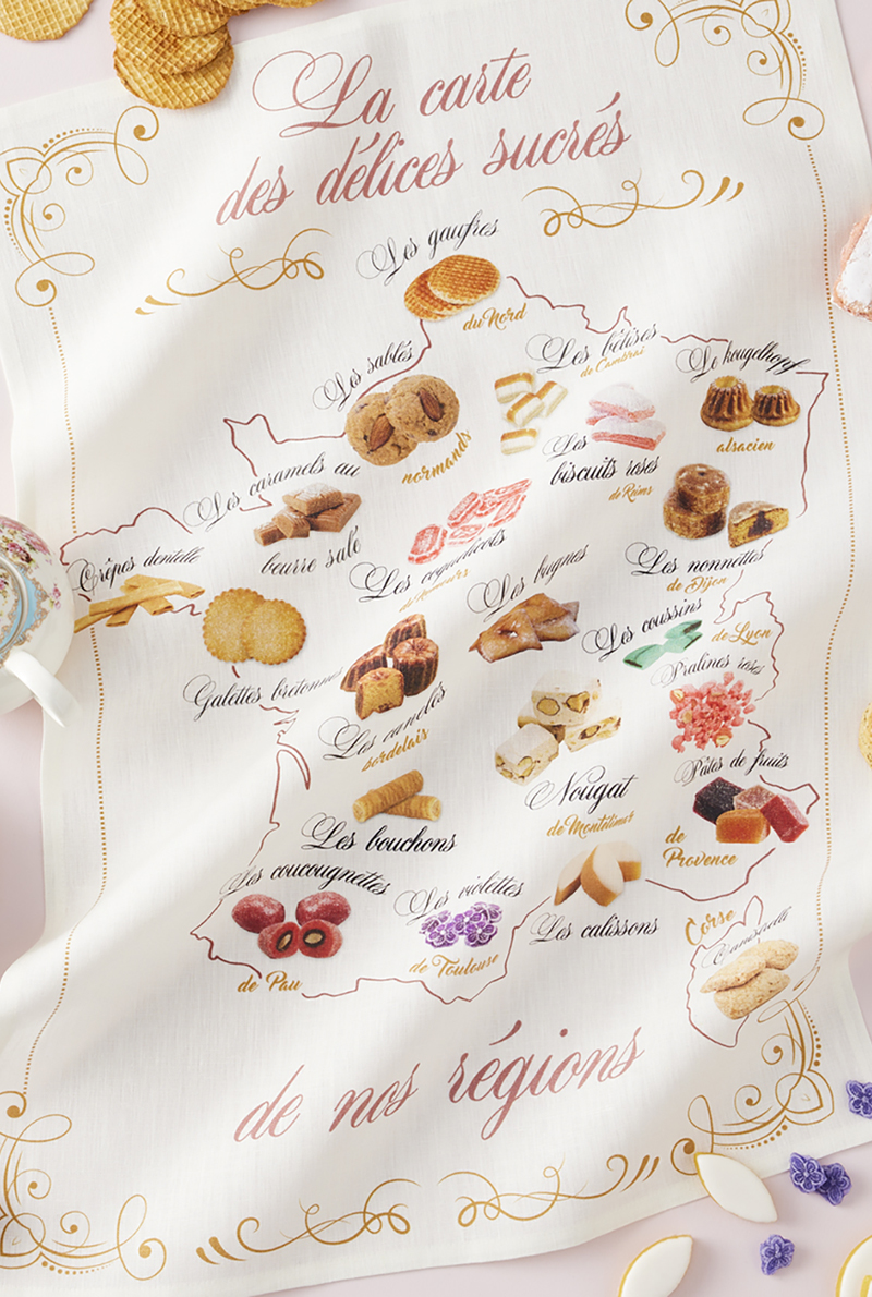 Essix Home Collection Torchon En Lin CARTE GOURMANDE