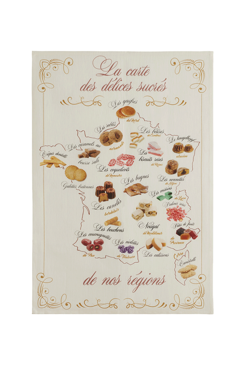 essix home collection Torchon en lin CARTE GOURMANDE