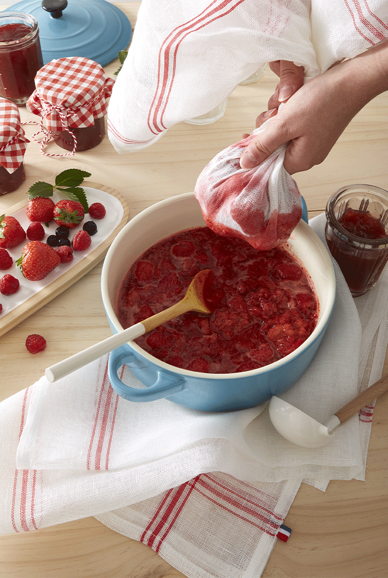 Essix Home Collection Torchon En Lin Étamine à Confiture Rouge