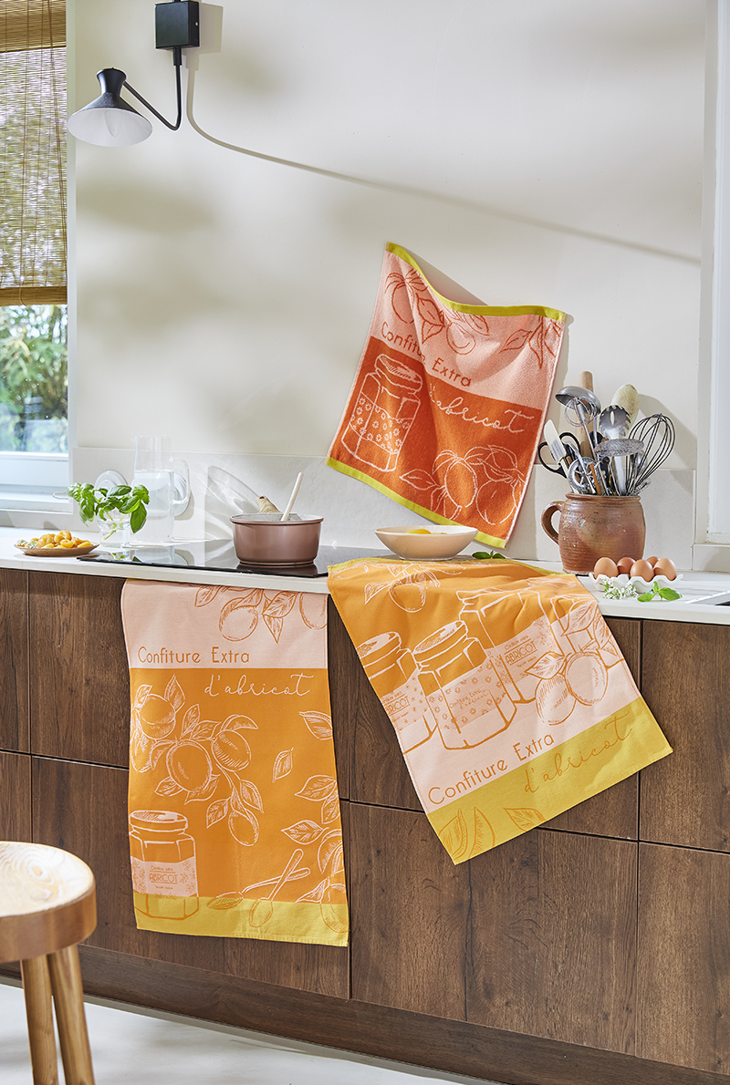 Essix Home Collection Torchon Jacquard Abricots Du Verger