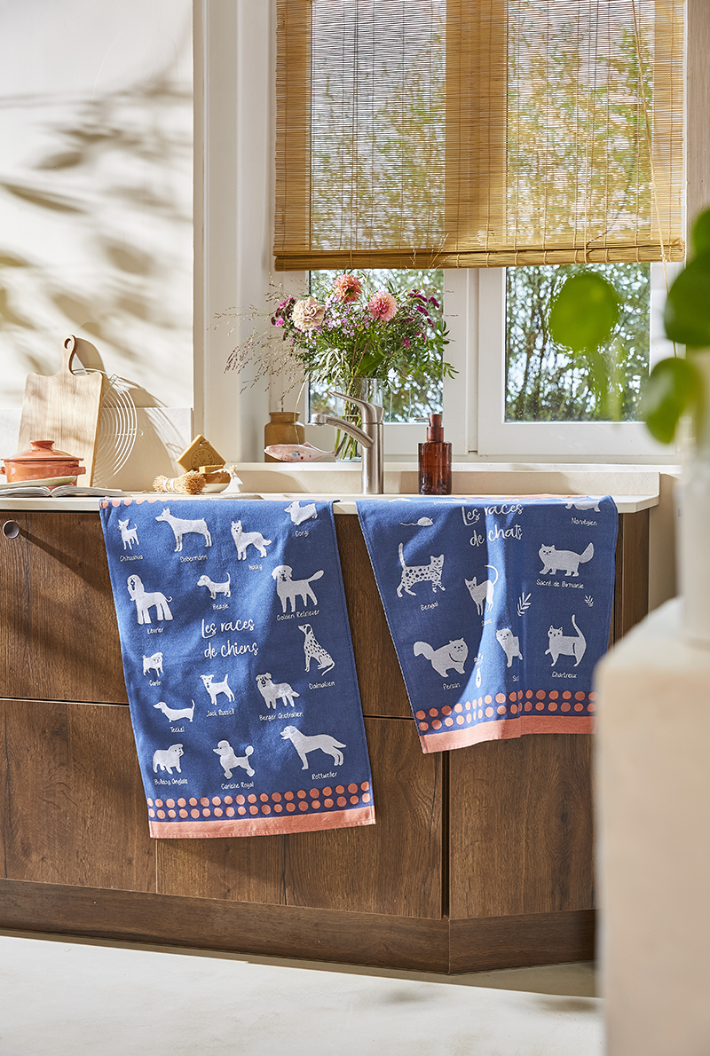 Essix Home Collection Torchon Jacquard Les Races De Chats
