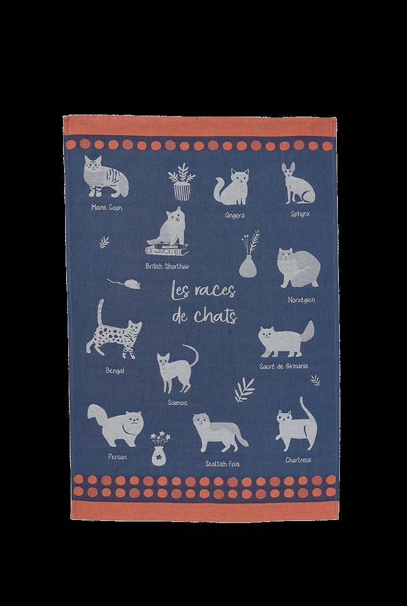 essix home collection Torchon jacquard Les Races de Chats essix home collection Torchon jacquard Les Races de Chats