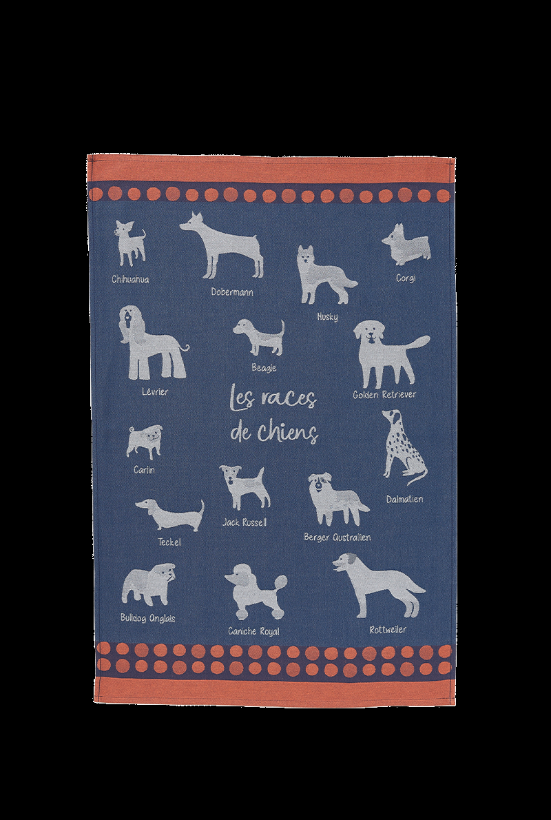 essix home collection Torchon jacquard Les Races de Chiens
