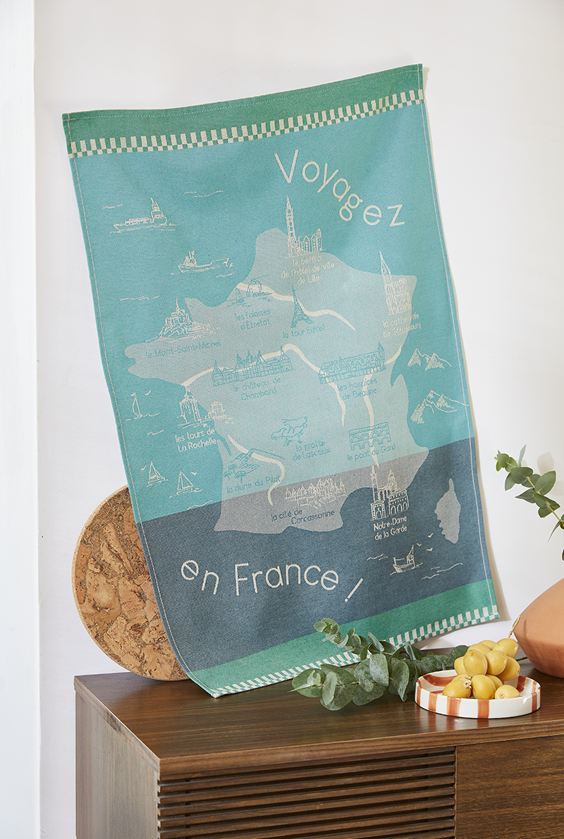 Essix Home Collection Torchon Jacquard Voyagez En France
