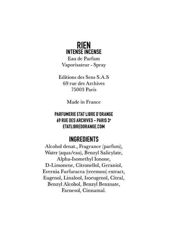 Etat Libre D'orange RIEN INTENSE INCENSE