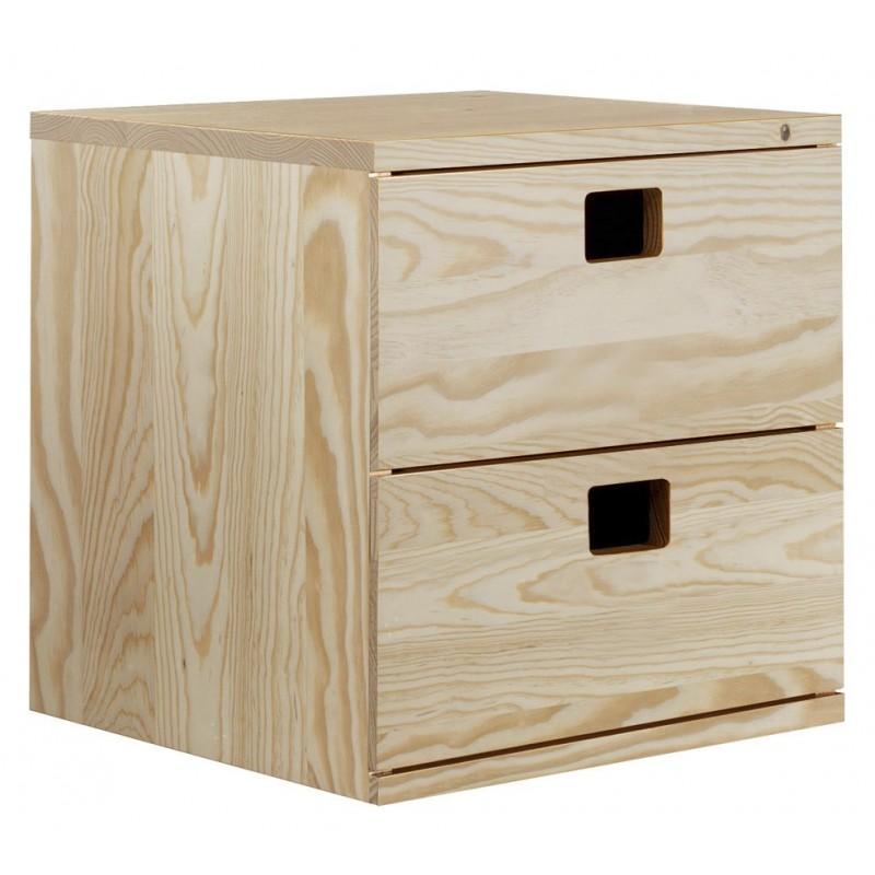 europe & nature Caisson 2 tiroirs en pin massif - DINAMIC