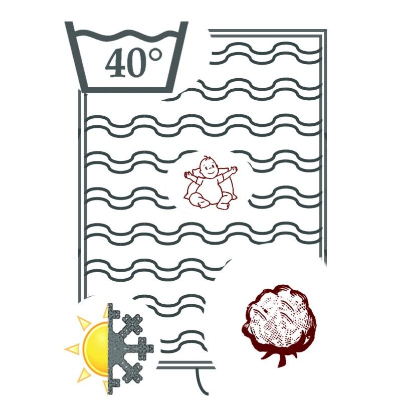 europe & nature Couette en Coton bio pour bébé - Toute l'année - 90*120 cm