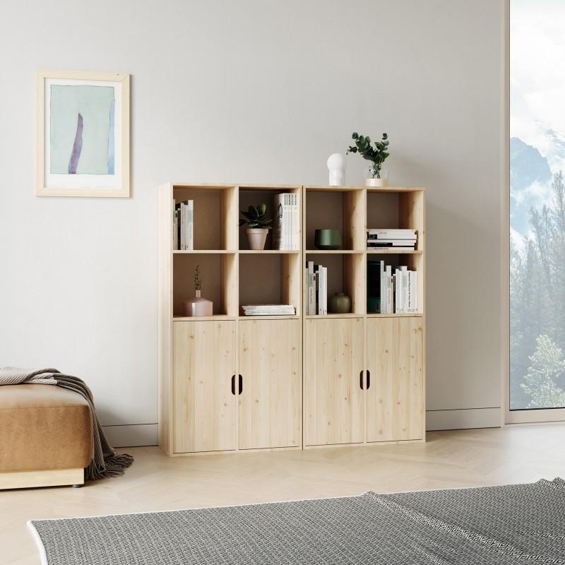 Europe & Nature Double Etagère Pin Massif - Germain 4X2X2
