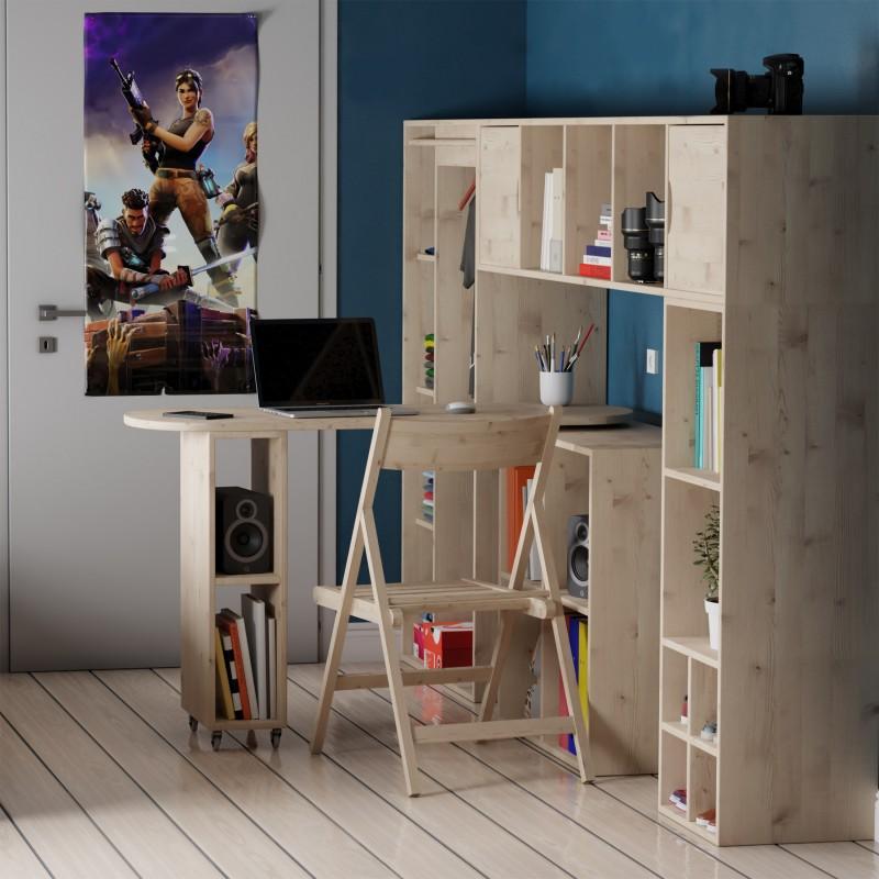 europe & nature Bureau rotatif en pin massif - Germain