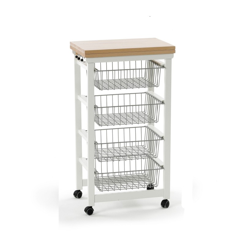 Europe & Nature Chariot De Cuisine - Extensible - Blanc