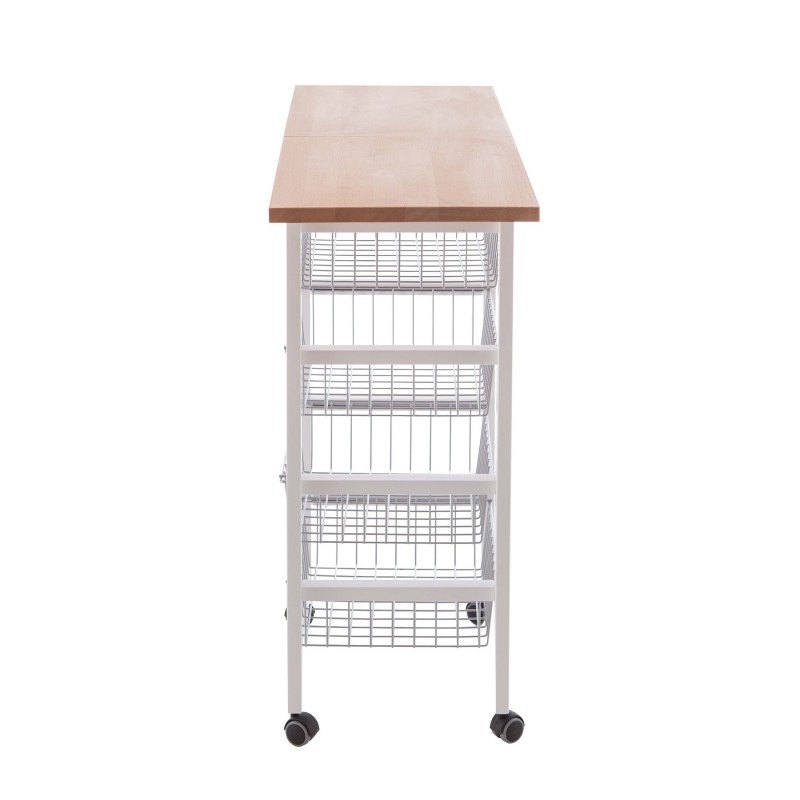 Europe & Nature Chariot De Cuisine - Extensible - Blanc