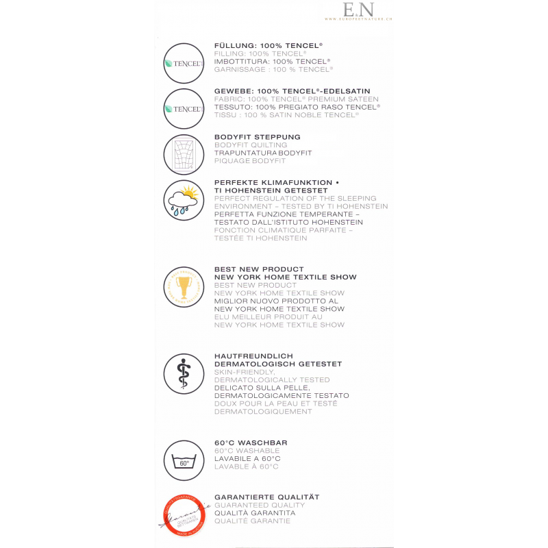Europe & Nature Couette 100% Cellulose - Toute L'année