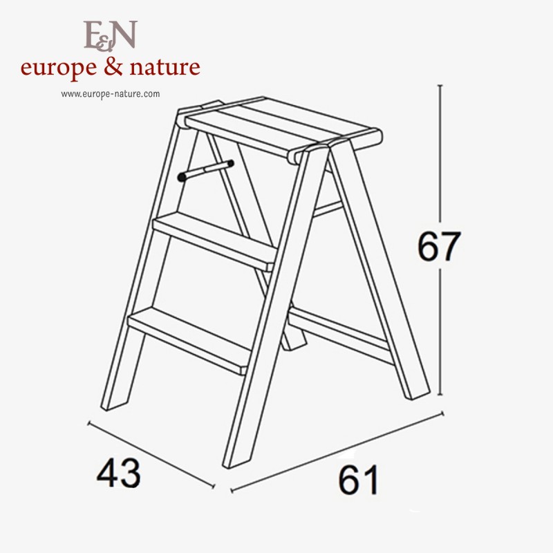 Europe & Nature Petit Escabeau En Hêtre