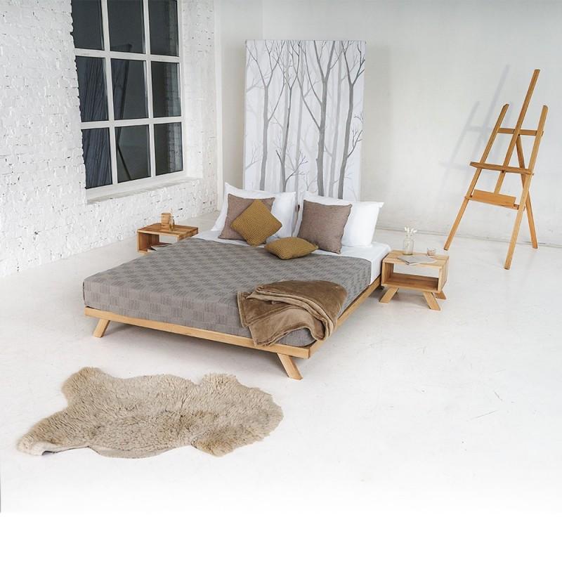 Europe & Nature Lit En Bois Massif Hêtre - Allegro - 140X200 Cm