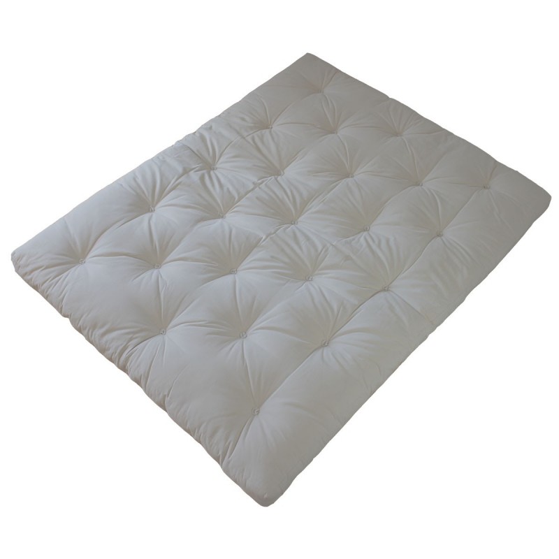europe & nature Matelas Futon Traditionnel - 140*200 - Revêtement 70% lin 30% coton