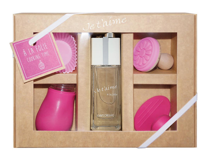 evaflor paris JE T'AIME A la folie • Coffret Cooking time • Eau de Parfum 100 ml + 4 accessoires • parfum femme