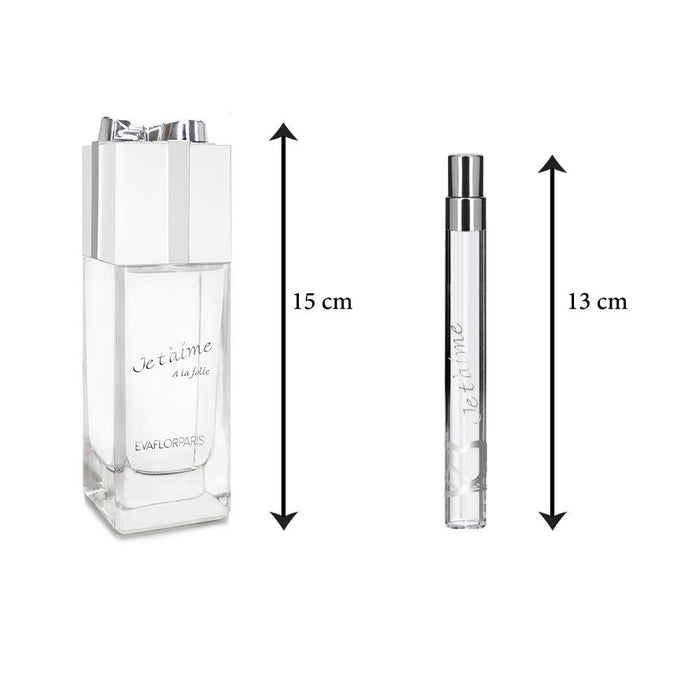 Evaflor Paris JE T'AIME A La Folie • Coffret Eau De Parfum 100 Ml Et Un Vapo De Sac 12 Ml • Parfum Femme