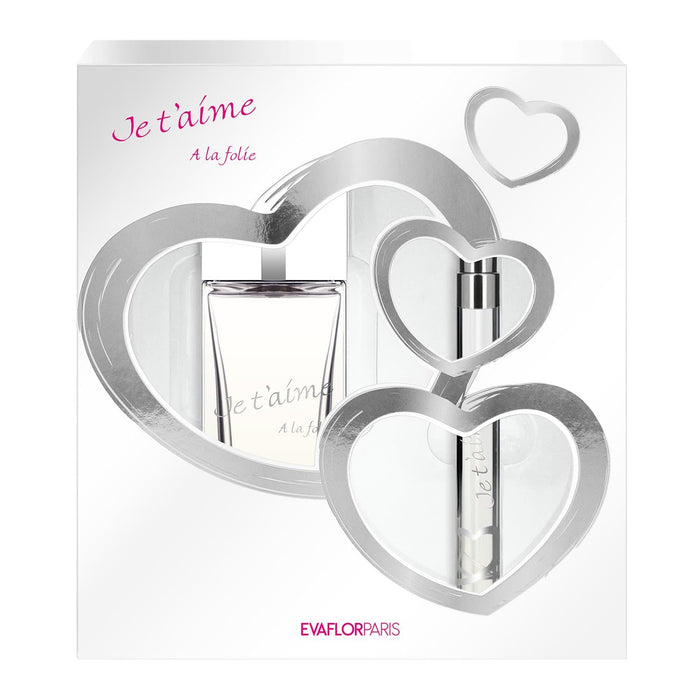 evaflor paris JE T'AIME A la Folie • Coffret Eau de Parfum 100 ml et un Vapo de Sac 12 ml • parfum femme