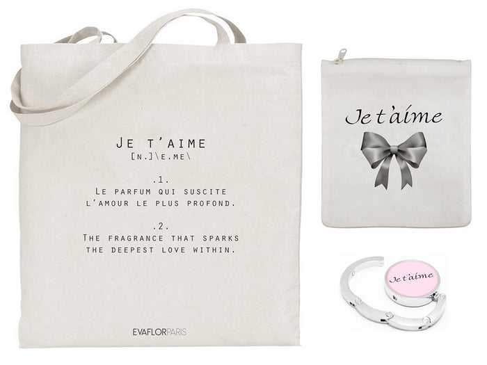 Evaflor Paris JE T'AIME Eau Suprême • Coffret Chic Time • Eau De Parfum 100 Ml + 3 Accessoires • Parfum Femme