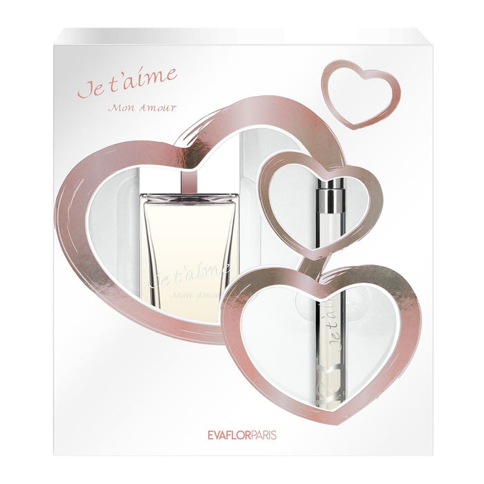 evaflor paris JE T'AIME Mon Amour • Coffret Eau de Parfum 100 ml et Vapo de sac 12 ml • parfum femme