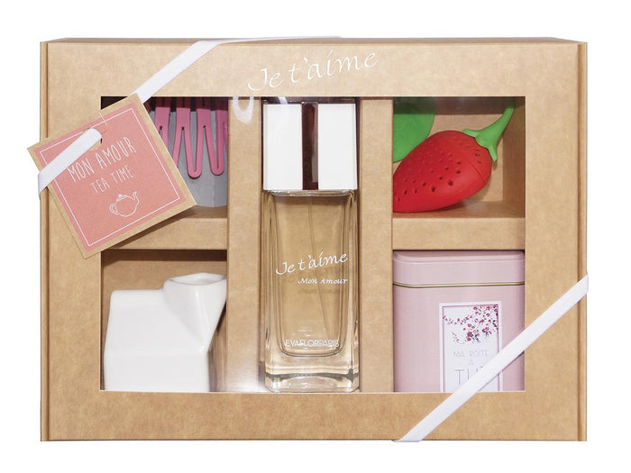 evaflor paris JE T'AIME Mon Amour • Coffret Tea time • Eau de Parfum 100 ml + 4 accessoires • parfum femme