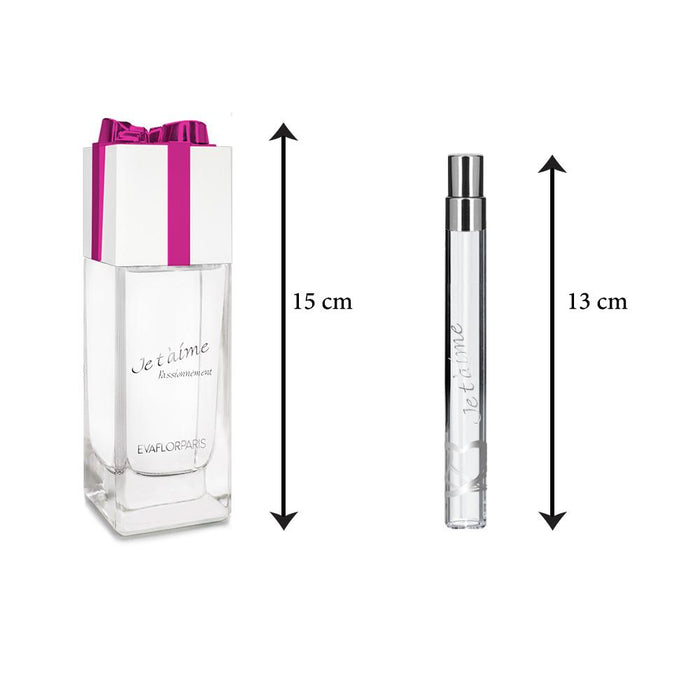 Evaflor Paris JE T'AIME Passionnément • Coffret Eau De Parfum 100 Ml Et Vapo De Sac 12 Ml • Parfum Femme