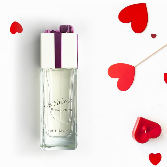 Evaflor Paris JE T'AIME Passionnément • Coffret Eau De Parfum 100 Ml Et Vapo De Sac 12 Ml • Parfum Femme