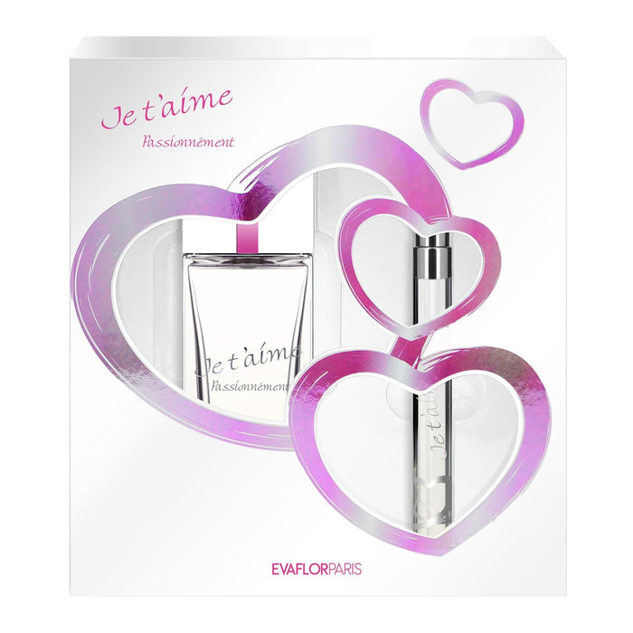 evaflor paris JE T'AIME Passionnément • Coffret Eau de Parfum 100 ml et Vapo de sac 12 ml • parfum femme