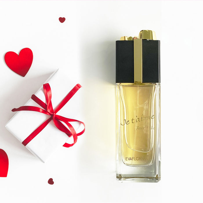 Evaflor Paris JE T'AIME Pour Elle • Coffret Eau De Parfum 100 Ml + Miniature 10 Ml + Serviette • Parfum Femme