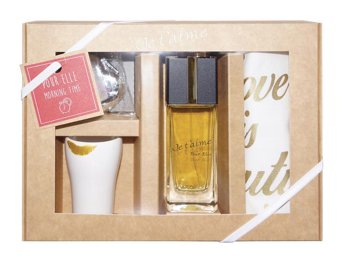 evaflor paris JE T'AIME Pour Elle • Coffret Morning time • Eau de Parfum 100 ml + 3 accessoires • parfum femme evaflor paris JE T'AIME Pour Elle • Coffret Morning time • Eau de Parfum 100 ml + 3 accessoires • parfum femme