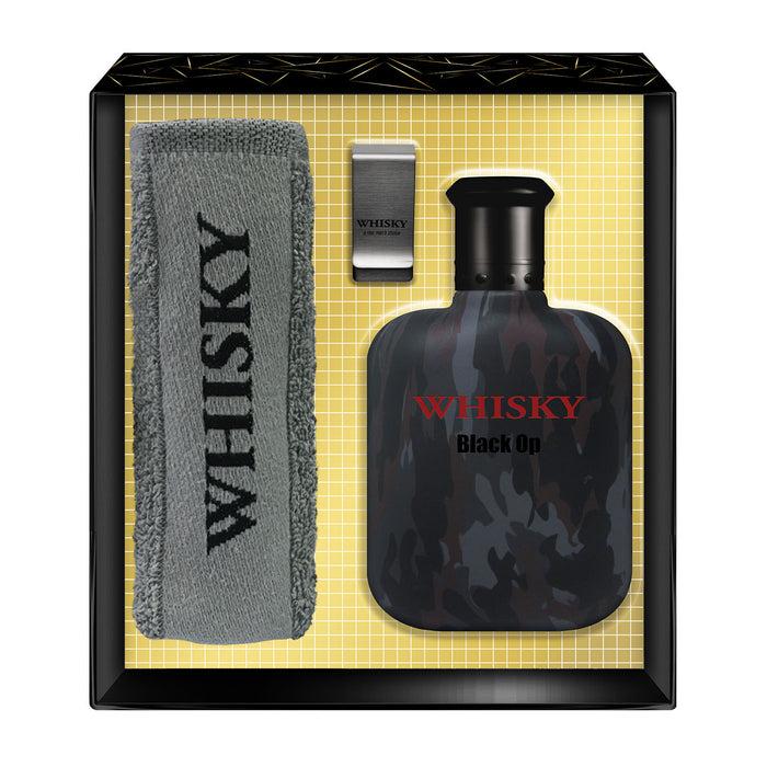 evaflor paris WHISKY BLACK OP • Coffret Eau de Toilette 100 ml une serviette et un Money Clip • Parfum Homme