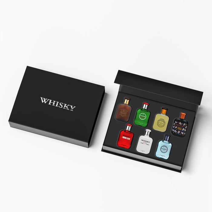 Evaflor Paris WHISKY Collection De Parfum • Coffret 7 Miniatures 10 Ml • Parfums Homme