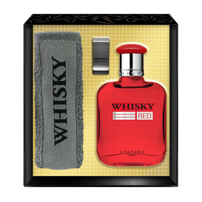 evaflor paris WHISKY RED • Coffret Eau de Toilette 100 ml une serviette et un Money Clip • Parfum Homme