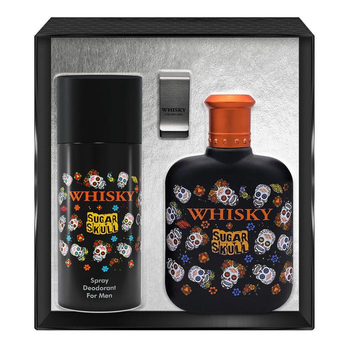 evaflor paris WHISKY SUGAR SKULL • Coffret Eau de Toilette 100 ml + Déodorant 150 ml + Money Clip • Parfum Homme