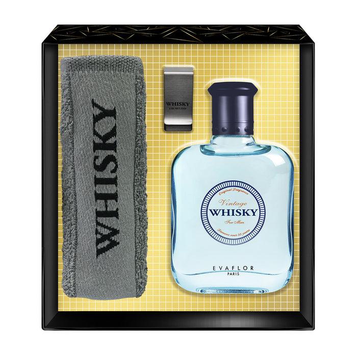 evaflor paris WHISKY VINTAGE • Coffret Eau de Toilette 100 ml une serviette et un Money Clip • Parfum Homme
