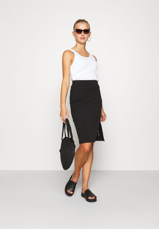 Even&odd BASIC – Midi Skirt With Slit – Jupe Crayon Even&Odd En Remise