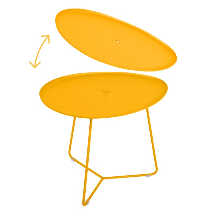 fermob TABLE BASSE OVALE 55 X 44.5 CM PLATEAU AMOVIBLE