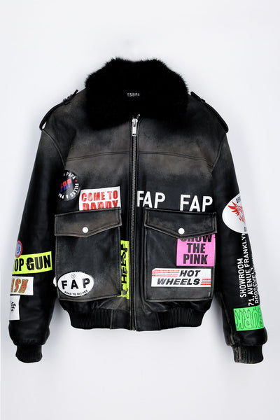 filles a papa BOMBER FURY EN CUIR