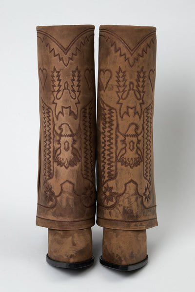 Filles A Papa DALLAS HAUTE EN CUIR USÉ