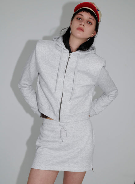 filles a papa GREY FLEECE MINI SKIRT